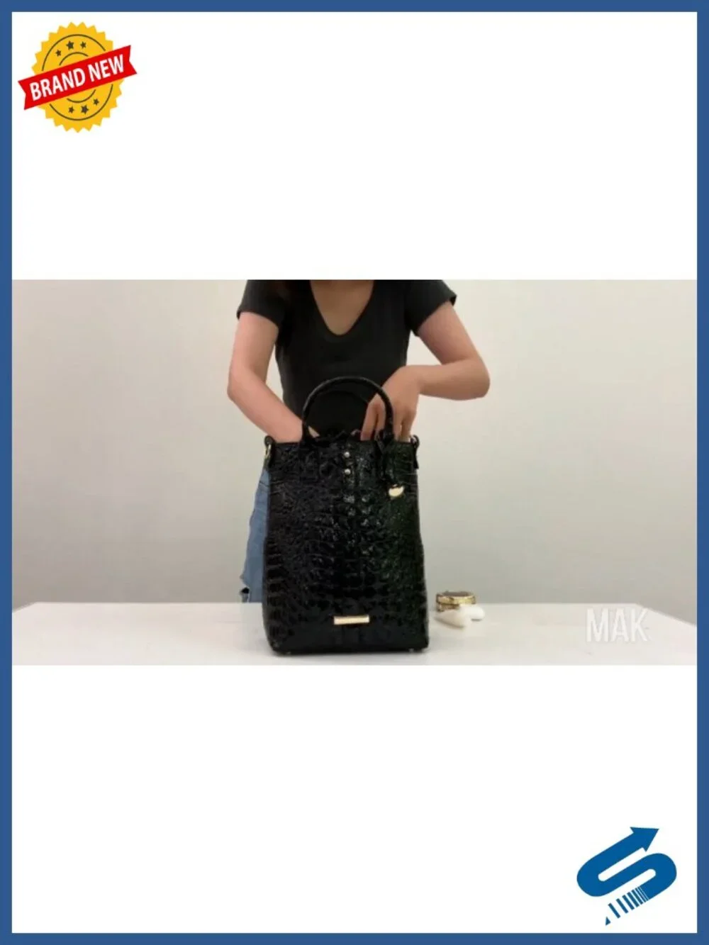 Women's Crocodile Embossed Vegan Leather Tote Bag with Shoulder Strap
